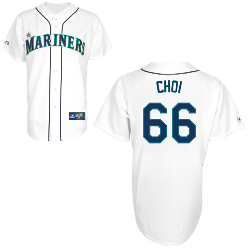 Ji-Man Choi #66 Youth Baseball Jersey-Seattle Mariners Authentic Home White Cool Base MLB Jersey